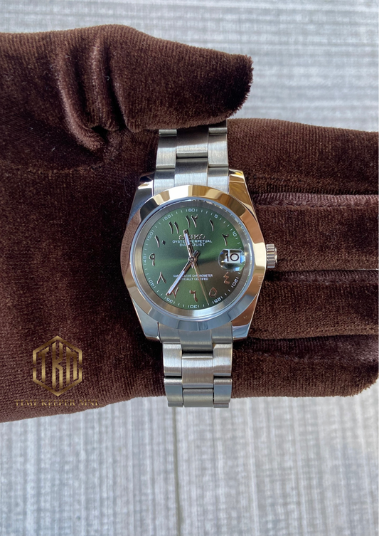 Green Arabic Datejust Flat 36 & 39