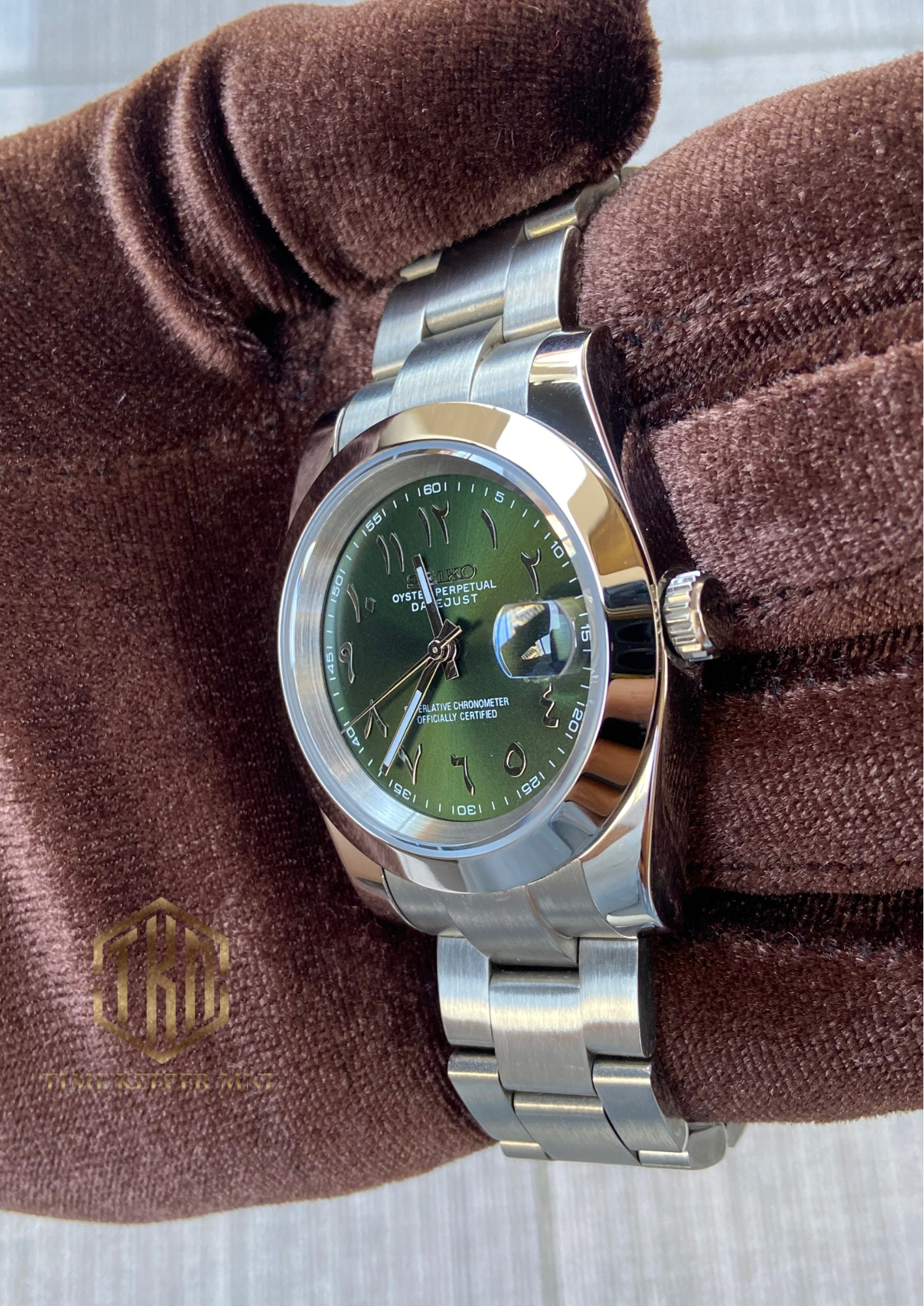 Green Arabic Datejust Flat 36 & 39